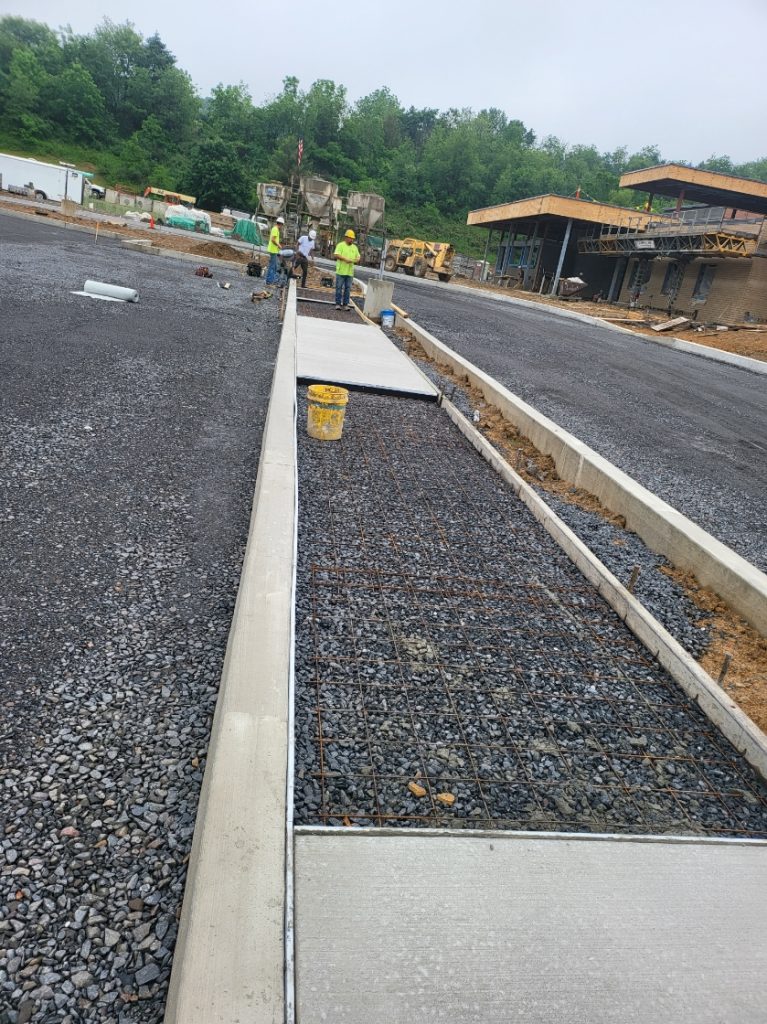 Curbing & Sidewalk work in progress